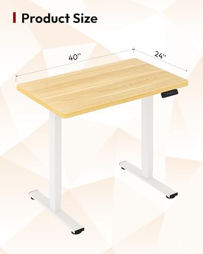 SANODESK One-Piece Electric Height Adjustable Standing Desk 48''x 24'' - Image 2