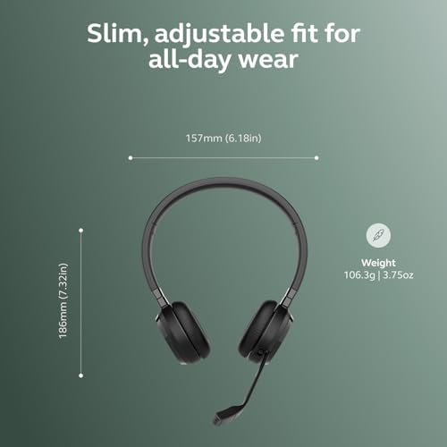 Jabra Evolve 65 TE (Third Edition) Wireless Headphones - Noise-Canceling Mic, 16 hrs Battery Life, Connectivity, Works with All UC Platforms Like Zoom & Google Meet, Black - Image 6