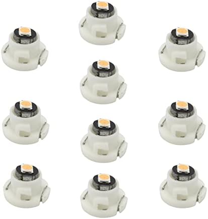 WLJH 10x Yellow T3 Neo Wedge Led 3030 SMD Chip 8mm Base Car Instrument Cluster Light Dashboard Gauge Bulb HVAC AC Heater Climate Control Lamps Switch Ignition Indication Bulb Replacement by WLJH