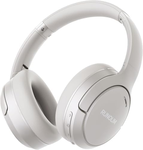 RUNOLIM Active Noise Cancelling Headphones, Wireless Bluetooth Over Ear by RUNOLIM