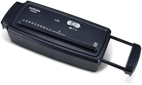Aurora AU660S 6-Sheet Strip Cut Paper/Credit Card Shredder Without Wastebasket, Portable with Extendable Arm, Black by Aurora