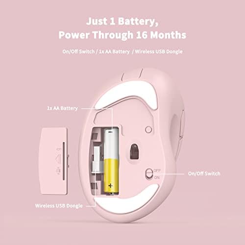 MICROPACK Digitally Yours Ergonomic Wireless Mouse with USB Receiver for PC, Laptop and Desktop, Pink - Image 5