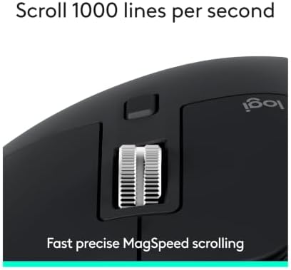 Logitech MX Master 3S - Performance Wireless Mouse with Ultra-Fast Scrolling, Ergo, 8K DPI, Track on Glass, Quiet Clicks, Bluetooth, Windows, Linux, Chrome, Black - Image 3