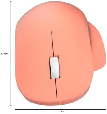 Microsoft Bluetooth Ergonomic Mouse - Peach - with comfortable Ergonomic design, thumb rest, up to 15months battery life. Works with Bluetooth enabled PCs/Laptops Windows/Mac/Chrome computers - Image 3