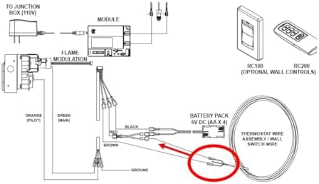 Fireplace Remote Control WiFi Smart Switch ON/Off to Voice Activated Fireplace - 2 Wire Quick Connect for Easy installation for Millivolt Gas Valve, Electronic Spark Ignitions. 2.4Ghz pairing ONLY - Image 5