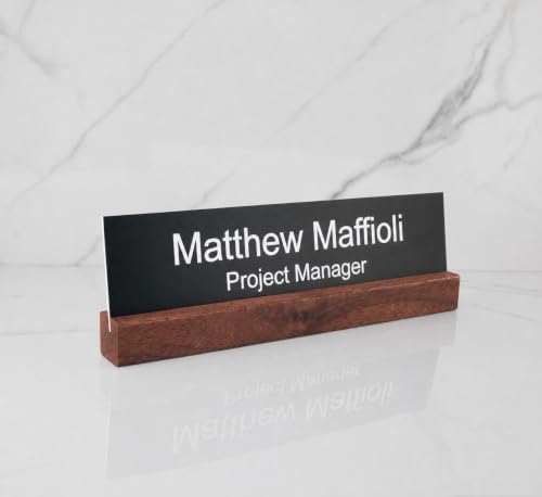 Lasercrafting Personalized Office Name Plate With Optional Wall or Desk Holder - CUSTOMIZE. Choose from a variety of colors and fonts to match your style. Great gift idea. - Image 4
