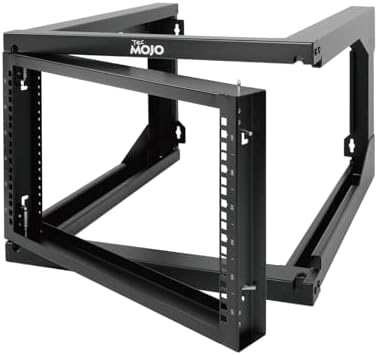 Tecmojo 6U Wall Mount Server Rack Swing Gate, Wall Mount Rack for 19in Computer/AV/Data/IT/Media Equipment, Open Frame Server Rack with 24in Depth, Square&Tapped Holes by Tecmojo