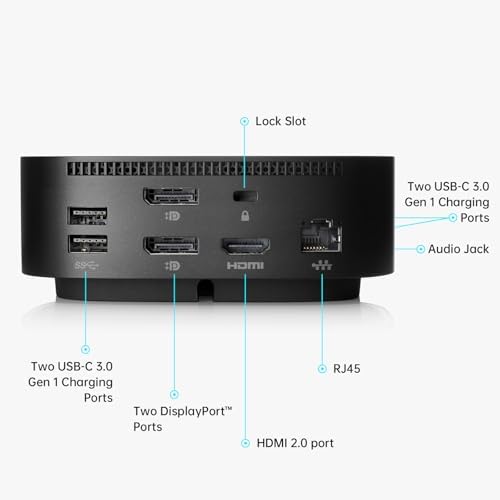 HP Docking Station for Laptop Dual Monitor and Charging Bundle - HP USB-C G5 Dock with 120W AC Adapter, HDMI & DP Cable & USB-C Cable - Image 2