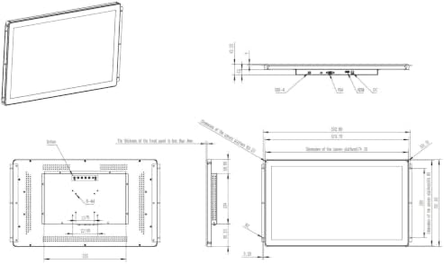 23.8 Inch 10 Points PCAP Open Frame Touch Screen LCD Display Monitors 1920x1080 VESA Mount & Open Bracket Installation wall Mount Desktop for Kiosk Automation POS Vending - Image 4