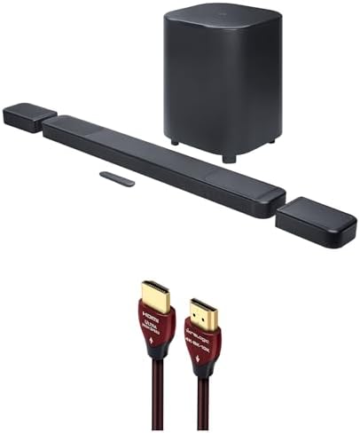 JBL BAR-1300X-MK2 AI Sound Boost Dolby Atmos Soundbar System with a WireLogic Ruby 8ft Ultra High Speed 4K-8K-10K HDMI Cable (2025) by JBL