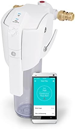 GE Smart Whole House Leak Detection Water Filtration System | Reduces Sediment, Rust & More | Install Kit Included | Filter Not Included | Replace Filter (FTHPM, FTHTM, FTHLM) Every 3 Months | GXWH70M by Unknown