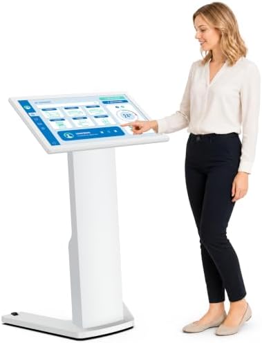 32" Touch Screen Kiosk, Interactive Floor Standing Digital Signage Display, FHD Self-Service Information Terminal with Dual Speakers for Retail, Restaurants, Malls & Advertising by JASZDOT