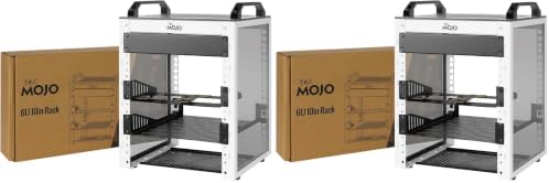 Tecmojo 6U Network Rack, 10 inch Mini Server Rack with 2 Side Translucent Panels & 2 Top Handles, 7.87 inch Deep, for 10 inch IT Equipment & A/V Devices, White (Pack of 2) by Tecmojo
