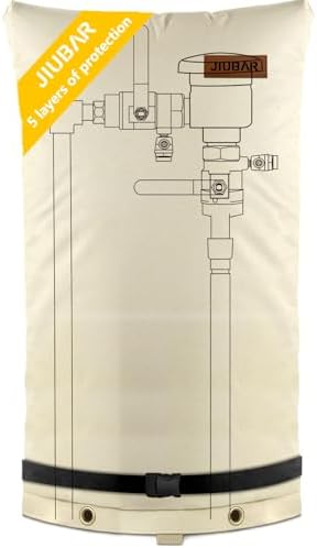 Backflow Preventer Cover Insulated Pouch -JIUBRA 14" W x 27" H Outdoor Pressure Reducing Value Cover ,Winter Water Sprinkler Valve Cover Insulated ,Well Pump Covers Protects from Severe Snow. by JIUBAR
