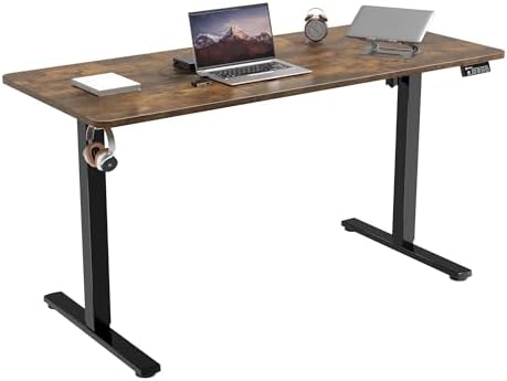 55"x24" Standing Desk, Height Adjustable Sit-Stand Home Office, Brown by ERGOMAKER