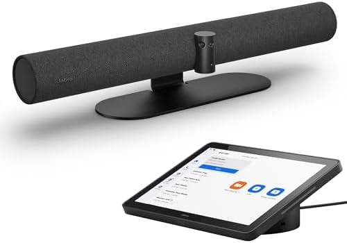Jabra PanaCast 50 Video Bar System - All-in-one Meeting Room Solution, Audio bar, 180° Full-Room Webcam, Intelligent AI-Enabled Features, and PanaCast Control Touchscreen - Zoom Certified - Black by Jabra