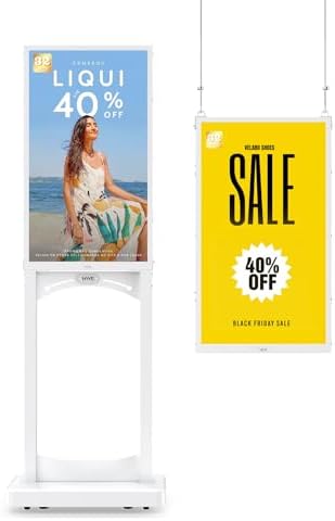 MWE 32 Inch Indoor Digital Signage Display, 1000 Nits Window Advertising Display Kiosk, Free Custom Logo Nameplate, Support Floor Standing or Ceiling Mounted, for Retail Store Window Promotion by QIXZOCV