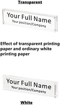 IEEK Acrylic Desk Name Plate, Clear Acrylic Block Nameplate Double Sided Holder, DIY Personalized Name, 2.5x10 Inch - Image 3