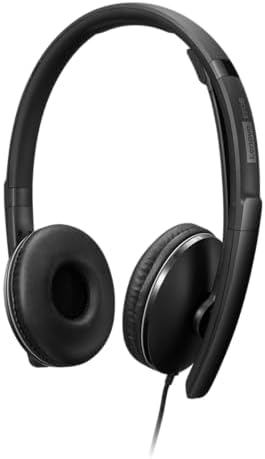Lenovo Wired ANC Headset Gen 2 (Teams) with Active Noise Cancellation, EPOS BrainAdapt & ActiveGard Tech, Lightweight, USB-C, Plug-and-Play, Zoom Certified, Customizable, Hearing Protection by LENOVO