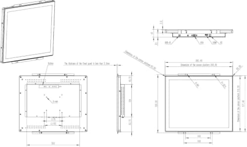 17 Inch Open Frame Capacitive Touchscreen Monitor - 1280x1024 Resolution 5:4 SXGA 300 Nits LCD LED Display - for VESA Panel Mount Kiosk Automation POS Vending HMI and Industrial Signage - Image 4