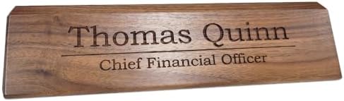 Gem Awards Custom Name Plate for Desk, Walnut Insert, 2x10 Inch - Image 2