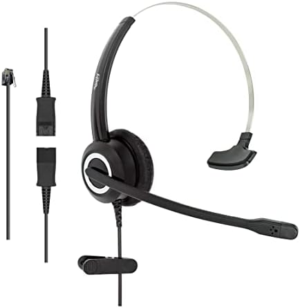 Phone Headset HD Voice Compatible Aastra Allworx AltiGen Digium IPitomy Toshiba Telephones, RJ9 & 3.5 mm Adapter Microphone Noise Cancelling by dailyheadset