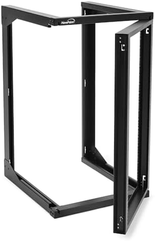 NavePoint 18U Server Rack with Swing Gate - Wall Mount Rack for 19 Inch IT Equipment Open Frame Rack – Network Rack Wall Mount for AV & Server Equipment 18” Deep Rack, Black - Image 5