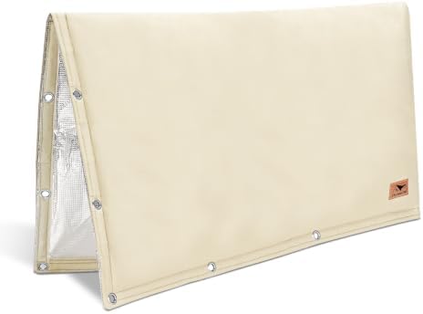 Backflow Preventer Insulation Cover - 2 Way Opening Pipe Insulation Cover for Irrigation Valve, Sprinkler Cover for Outside - Winter Freeze Protection Backflow Cover - 36" W x 24" H, Beige by DEMEDO