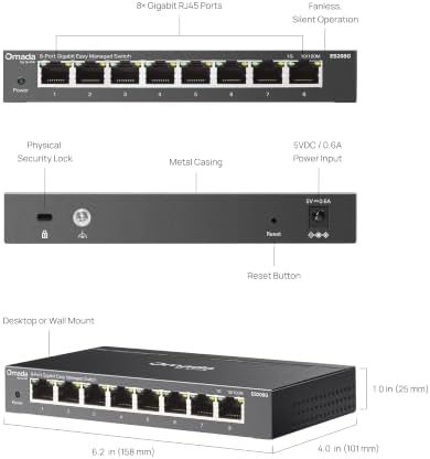 Omada ES208G, 8 Port Gigabit Easy Managed Switch - Image 6