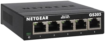 NETGEAR 5-Port Gigabit Ethernet Unmanaged Network Switch (GS305) by NETGEAR