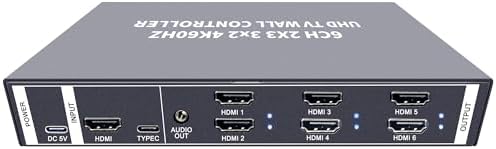ISEEVY 4K60 Video Wall Controller 2X3 3X2 UHD TV Wall Controller 2X2 1X5 5X1 1X6 6X1 Support HDMI USB-C 4K60 Inputs and 6X HDMI 4K Outputs for max 6 TVs into 1 Wall - Image 7