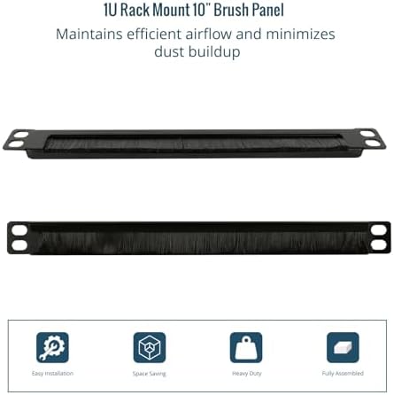 Tecmojo 2 Pack 0.5U Cable Management Brush Panel for 10" Server Rack, Rack Mount Cable Organizer for Network Cabinet, Black - Image 6