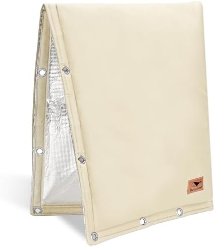 Backflow Preventer Insulation Cover - 2 Way Opening Pipe Insulation Cover for Irrigation Valve, Sprinkler Cover for Outside - Winter Freeze Protection Backflow Cover - 16" W x 20" H, Beige by DEMEDO
