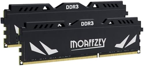 16GB(2x8GB) DDR3 RAM 1600MHz PC3-12800 CL11 Desktop Computer Memory, 240-Pin 1.5V 2Rx8 Dual Rank Non-ECC Unbuffered PC Computer RAM Stick Upgrade - Black by Moaffzey