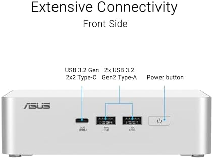 ASUS NUC 15 Pro+ Barebones Mini PC with Intel Series 2 Core Ultra 7 255H, up to 96GB DDR5 RAM, Dual Storage, Thunderbolt 4, Wi-Fi 7 & BT 5.4, Toolless Silver Aluminum Chassis (Renewed) - Image 3