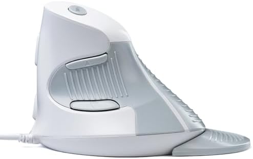 DELUX Wired Ergonomic Vertical Mouse, for Medium Hands(M618XU-White) by DELUX