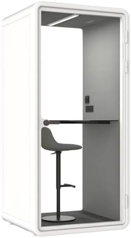 Quiet Meeting Pod with Acoustic Panels, Office Soundproof Room with Furniture, Portable Removable Working Booth for Private Phone Calling, Study, Individual Seater Personal Office H92in W43in D40in by Unknown