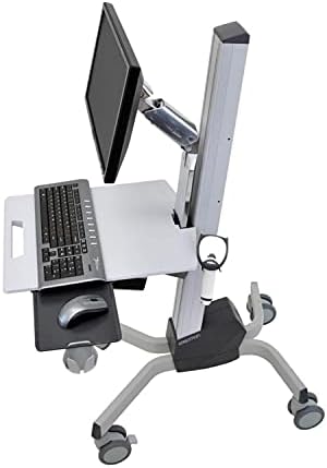 Ergotron – Neo-Flex Rolling Computer Cart, Mobile Standing Desk Workstation – Monitor, Grey by Unknown