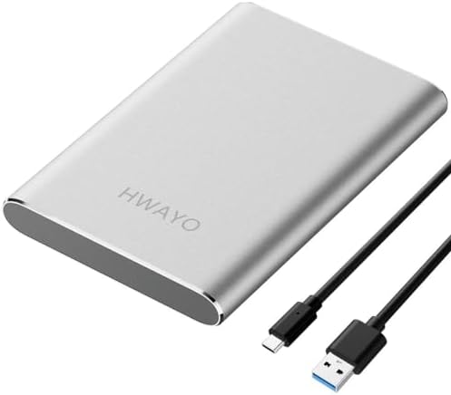 HWAYO 1.5TB Portable External Hard Drive USB3.1 Type C Ultra Slim 2.5'' HDD by HWAYO