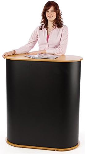 Displays2go Trade Show Podium Counter, Oval Shape - Image 3