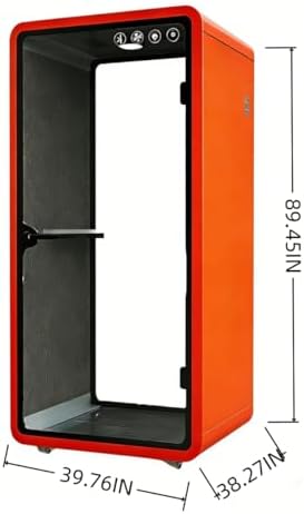 X-Comfort Office Pod Booth with Audio Privacy - Portable Soundproof Booth with 35dB Noise Reduction, Built-in LED Light, Fans, Socket for Office, Study, Working–Chair Not Included(Orange) - Image 2