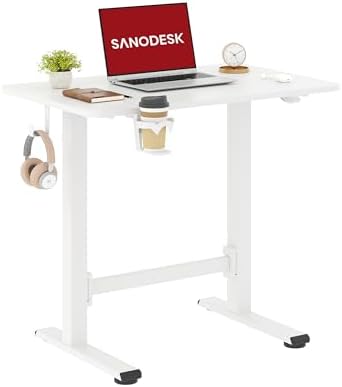 SANODESK 32''x20'' Gas-Spring Lifting Mobile One-Piece Standing Desk by sanodesk