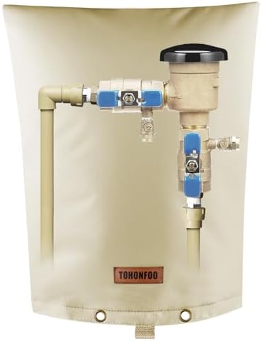 TOHONFOO Backflow Preventer Cover, Pipe Freeze Insulation, 16"Wx20"H, Beige by TOHONFOO