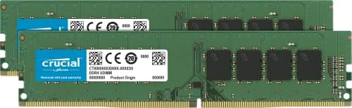 Crucial 16GB Kit (8GB x 2) DDR4 2666 MT/s (PC4-21300) UDIMM 288-Pin Memory - CT2K8G4DFRA266 by Crucial