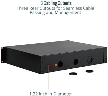 Tecmojo 2U Rack Drawer,Rack Mount Drawer for 19in Network Equipment/Server/AV Rack or Cabinet Enclosure,Sliding and Lockable Server Rack Drawer - Load-Bearing 44lb (20kg),with Cable Management Holes - Image 5