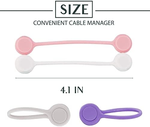 Magnetic Cable Ties 8 Pcs, Reusable Silicone Twist Ties for Desks - Image 2