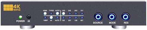 ISEEVY 4K60 Video Wall Controller 2X3 3X2 UHD TV Wall Controller 2X2 1X5 5X1 1X6 6X1 Support HDMI USB-C 4K60 Inputs and 6X HDMI 4K Outputs for max 6 TVs into 1 Wall - Image 4