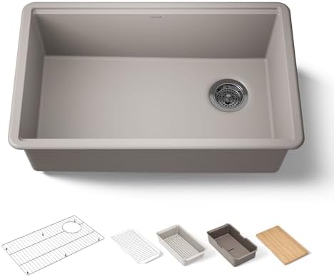 Kohler 33712-PC-CM3 Billings® 29" undermount single-bowl workstation kitchen sink, Matte Taupe by Unknown