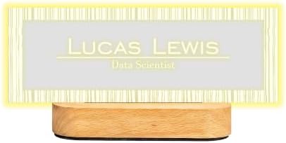 Personalized LED Desk Name Plate – Custom Office Name Sign by HunConcept