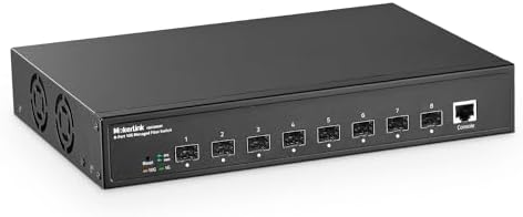 MokerLink 8 Port 10G SFP+ Managed Fiber Switch, 1G/10G SFP Slot, L3 Web/CLI Managed, 160Gbps Bandwidth Desktop|Rackmount Network Switch by MokerLink
